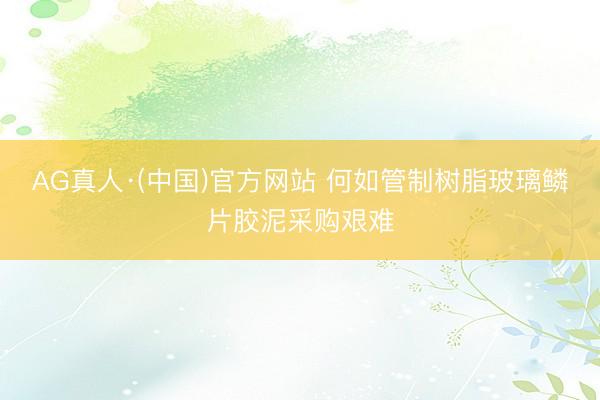 AG真人·(中国)官方网站 何如管制树脂玻璃鳞片胶泥采购艰难