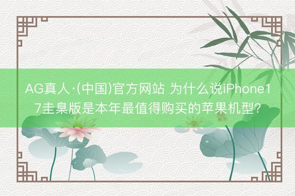 AG真人·(中国)官方网站 为什么说iPhone17圭臬版是本年最值得购买的苹果机型?