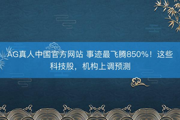 AG真人中国官方网站 事迹最飞腾850%!这些科技股,机构上调预测