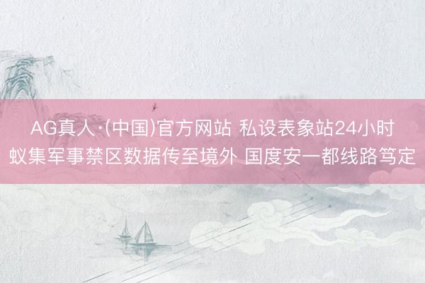 AG真人·(中国)官方网站 私设表象站24小时蚁集军事禁区数据传至境外 国度安一都线路笃定