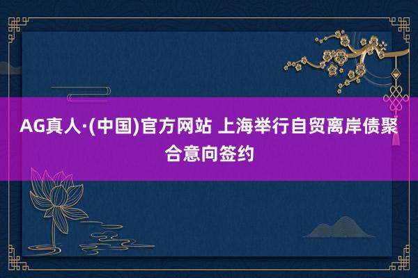 AG真人·(中国)官方网站 上海举行自贸离岸债聚合意向签约