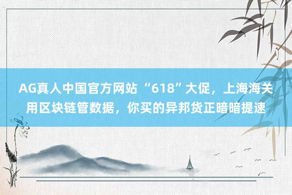 AG真人中国官方网站 “618”大促，上海海关用区块链管数据，你买的异邦货正暗暗提速